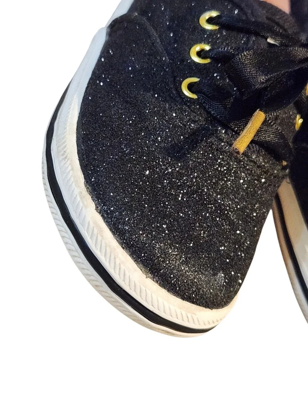Kate Spade X Keds Black Glitter Crib Sneakers Baby ✨